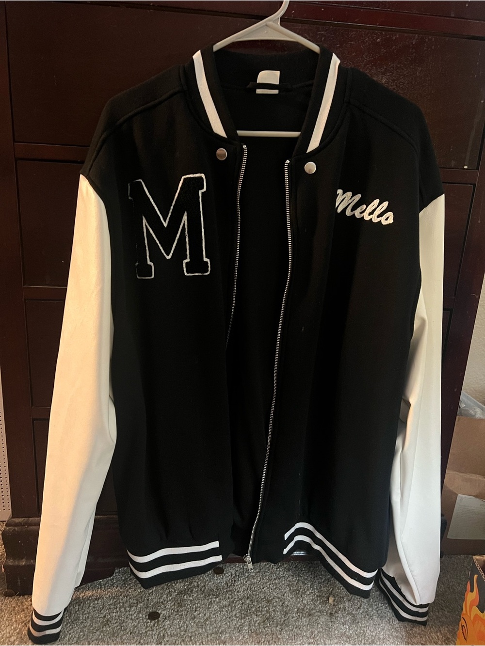 Spirit Black and White Varsity Bomber Jacket